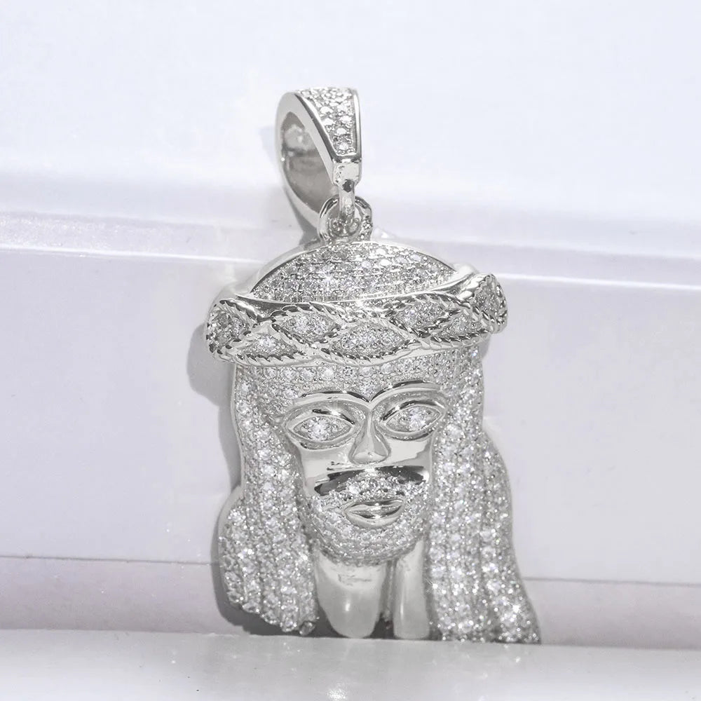 Rose Gold Jesus Head Pendant 925 Silver