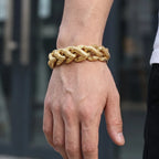 Kalen Snake Skin Cuban Link Men's Bracelet Punk Heavy Stainless Steel Motorcycle Jewelry Vintage Metal Accessory Gift