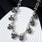Layered Skull Choker Necklace — Gothic