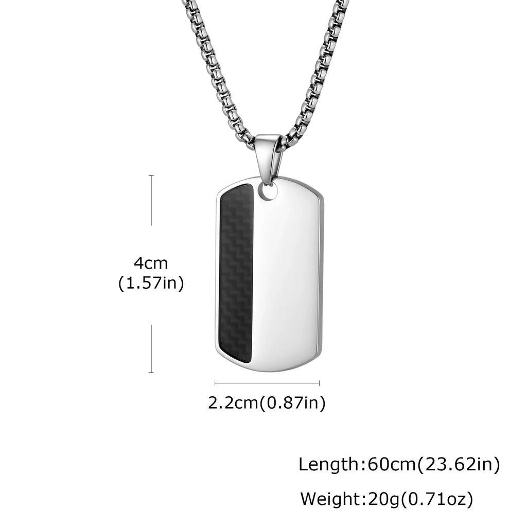 Men's Stylish Dog Tag Pendant Necklace, Stainless Steel Geometric Dog Tag Necklace, Fashion Casual Jewelry Gifts for