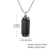 Stylish Unique Musical Instrument Harmonica Shaped Pendant Necklace for Men, Stainless Steel Beads Chain Fashion Jewelry Gift