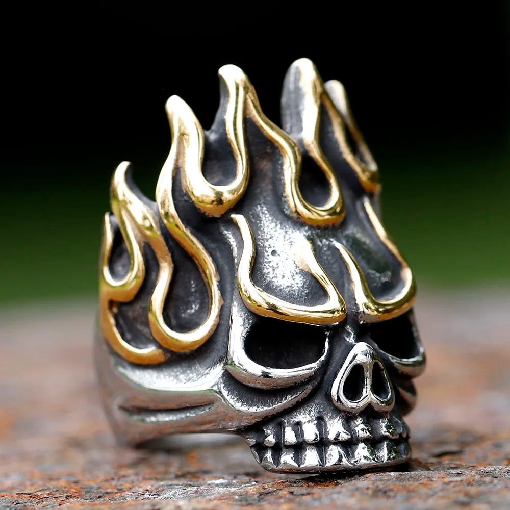 2023 new Vintage 316L stainless steel Gothic Steel Skull Rings Man Punk Rock Men Ring  Party Jewelry Accessories free shipping