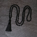 8mm Black Onyx 108 Mala Bead Necklace for Meditation Yoga Prayer Jewelry for Men and Women