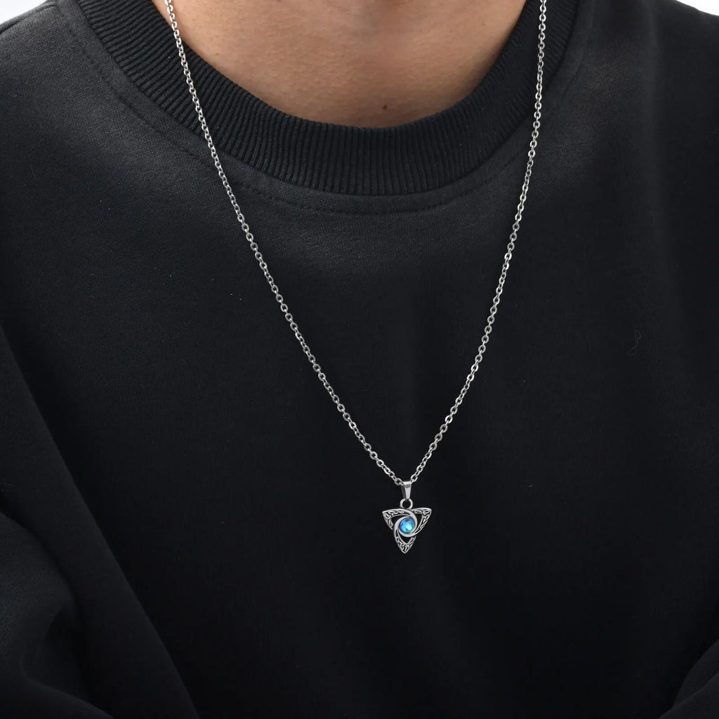 Moonstone Celtic Knot Pendant — Stainless