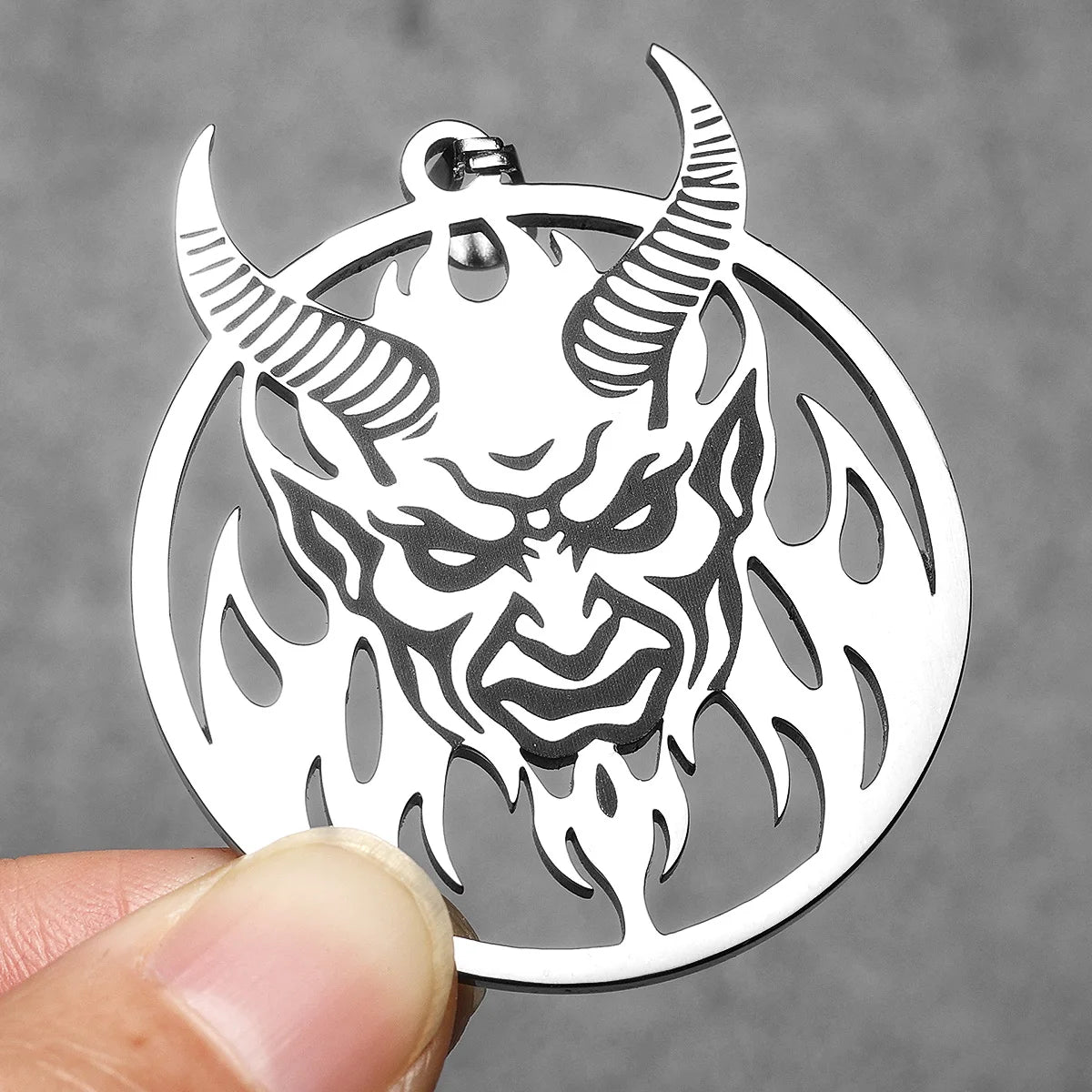 Hell Demon Satan Pendant Necklace — Stainless Steel