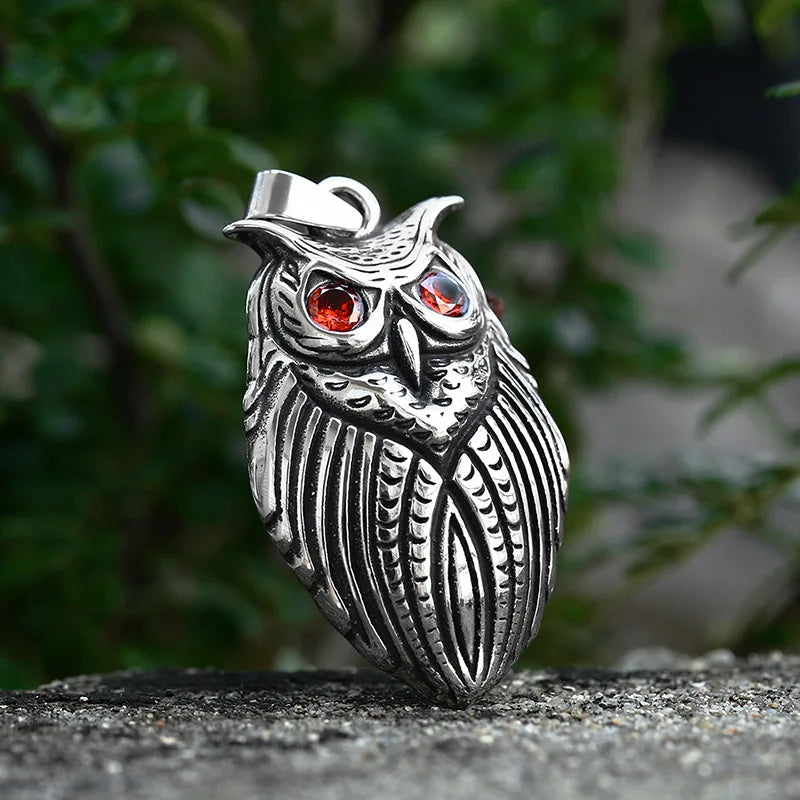 Beier 316L stainless steel Necklace owl Runes pendant Nordic Vikings Runes Amulet Pendant Nordic Talisman Chain BP8-997
