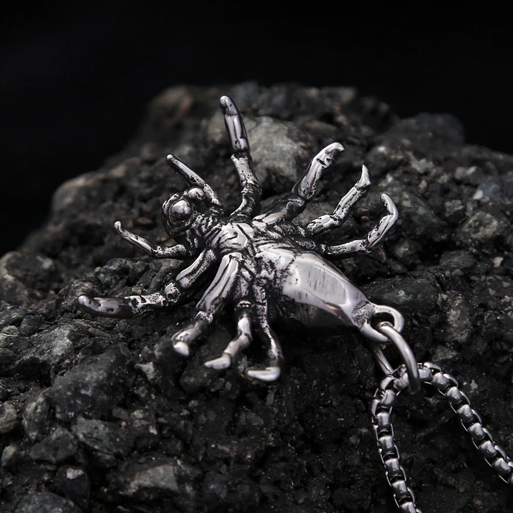 Gothic Spider Pendant — Stainless Steel