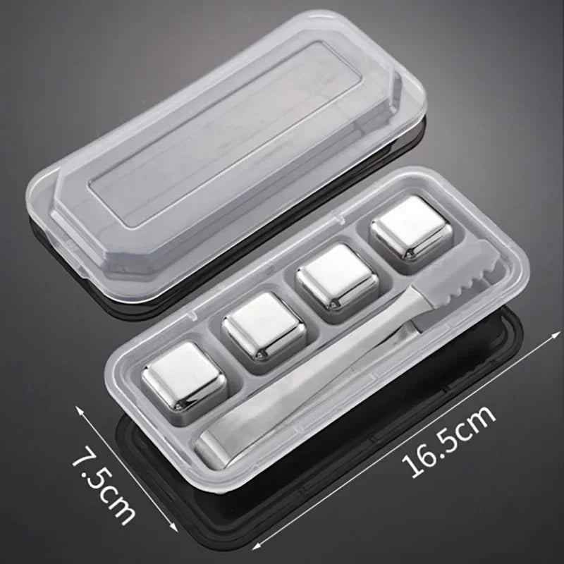 Reusable Whiskey Stones Stainless Steel Ice Cubes Quick-Freeze Wine Cooler Food Grade Metal Pellets Beer Cooler Bar