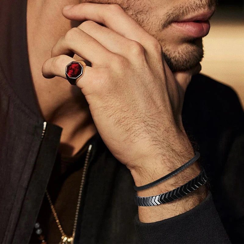 Hematite Arrow Shape Stone Beads Bracelets Weight Bangle for Women Men Fashion Health Care Unisex Jewelry