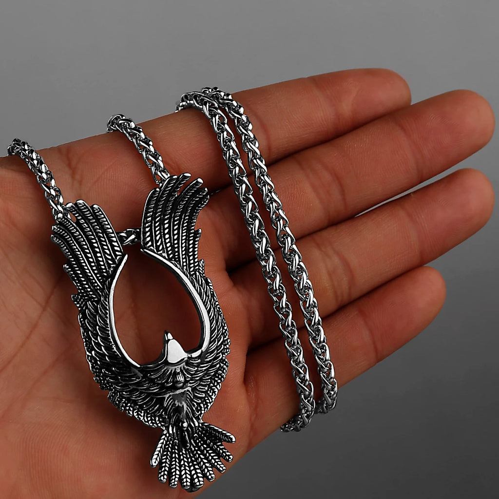 Retro High Quality Eagle Spread Wings Pendant Unisex Fashion Animal 316L Stainless Steel Pendant Jewelry Gift Wholesale