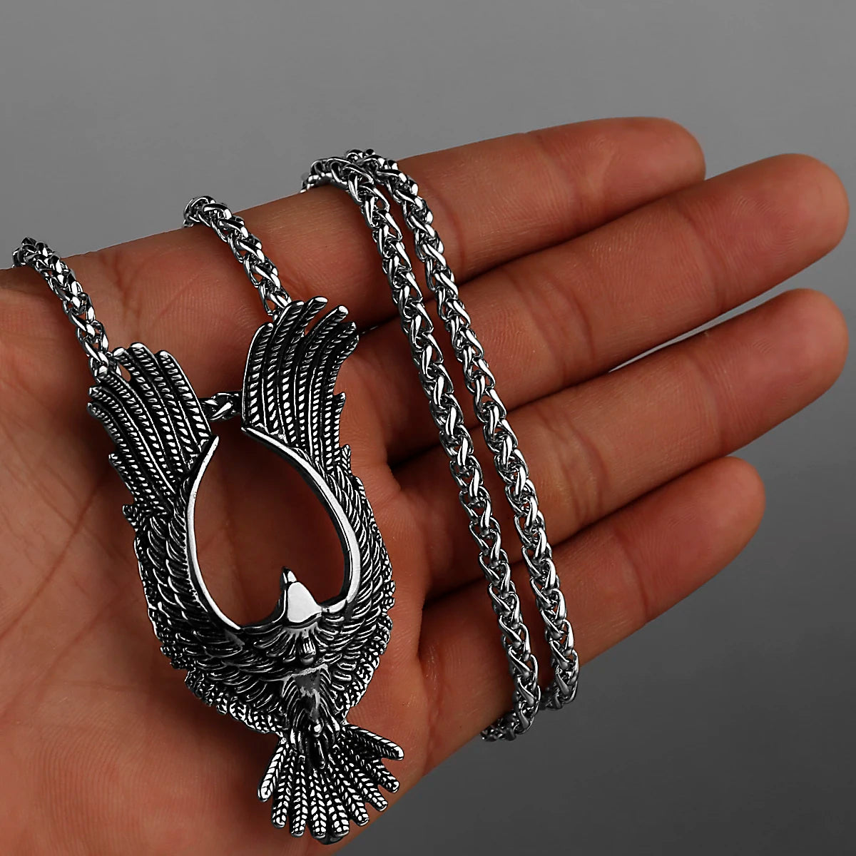 Retro High Quality Eagle Spread Wings Pendant Unisex Fashion Animal 316L Stainless Steel Pendant Jewelry Gift Wholesale
