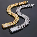 Iced Out Cuban Chain Necklace Stainless Steel 14MM