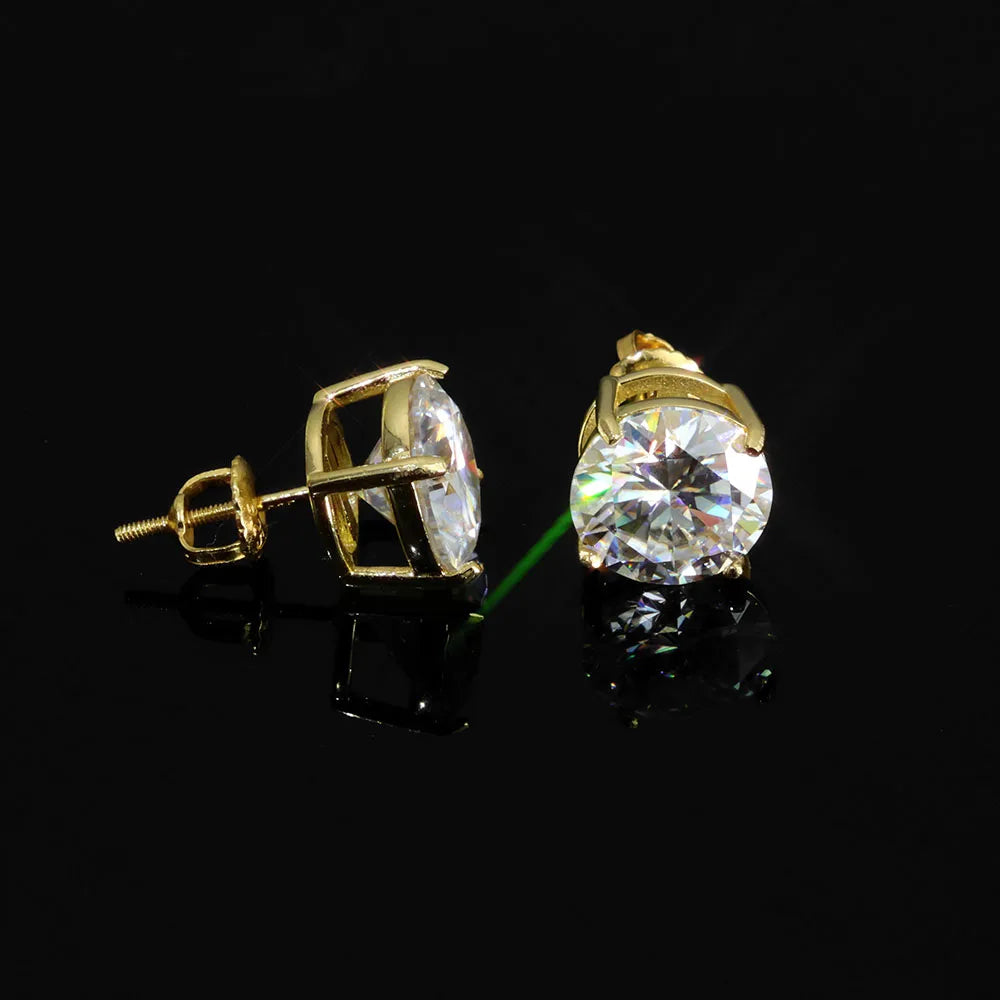 Moissanite Earring 925 Silver 10MM Round Cut