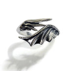 Retro Angel Demon Wings Open Ring for Women Couples Punk Gothic Adjustable Finger Jewelry Accessories Hip Hop Gifts