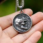 Double-Sided Skeleton Pendant Necklace — Stainless
