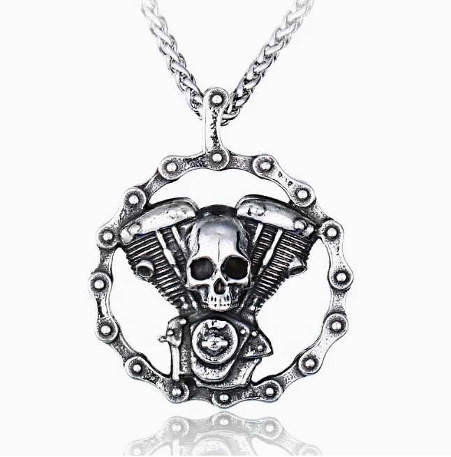 Skull Chain Pendant Necklace — Stainless Statement