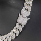 Iced Out Cuban Chain Necklace Stainless Steel 18MM