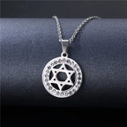Minimalist Vintage Star of David Necklace Stainless Steel Jewish Symbols Necklace Men's Religious Amulets Jewelry Gifts