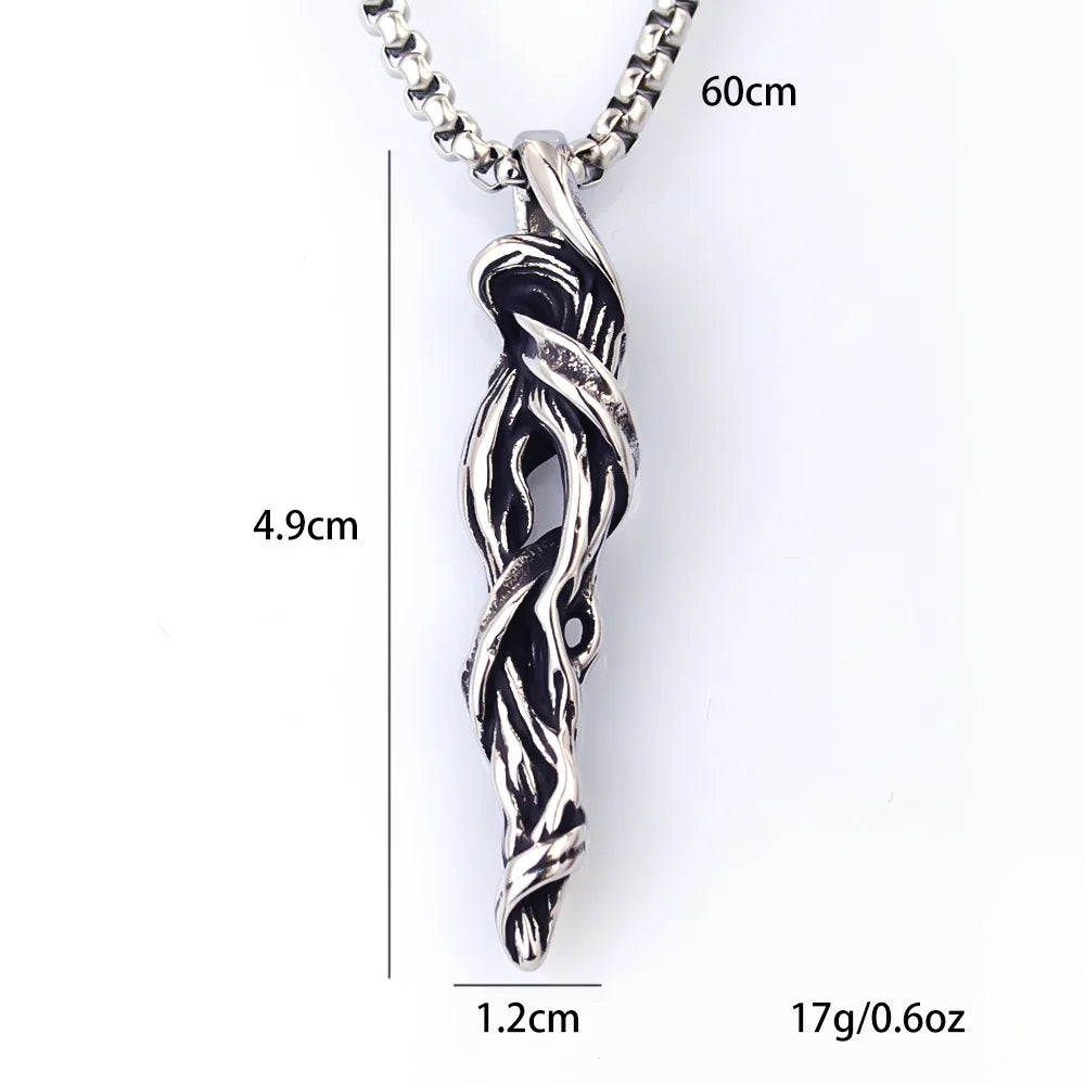 Silver Vintage Box Chain Pendant Necklace Minimal