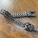 Norse Viking Wolf Bracelet for Men Stainless Steel 12MM Mesh Link Chain Open Wolf Mouth Men's Bracelets Nordic Jewelry