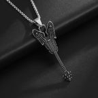 Retro Domineering Ouroboros Wrapped Around The Tree of Life Pendant Necklace Men's Personalized Punk Cool Casual