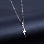 Lightning Pendant Necklace Chain 304 Stainless Steel Necklace for Women Men Party Ornament Jewelry Gift