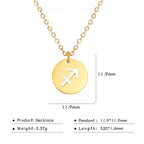 Kkjoy Stainless Steel Star Zodiac Sign Necklaces 12 Constellation Choker Pendants Necklace Aries Libra Leo Collier Birthday Gift