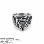 All-Seeing Eye Octopus Tentacle Signet Ring — Stainless Steel