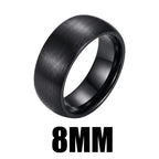 Matte Black Ceramic Wedding Band for Men Women Brushed Minimalist Ring 4mm 6mm 8mm Couple Jewelry