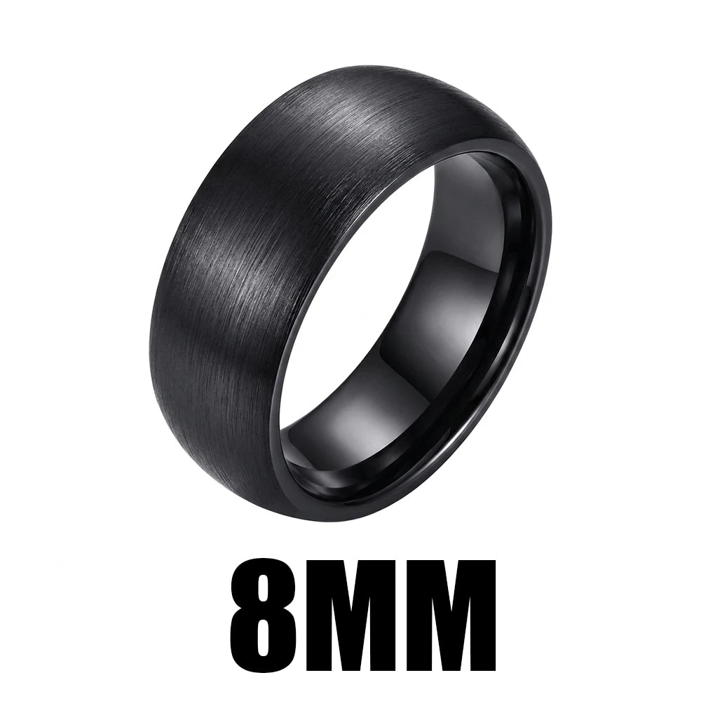 Matte Black Ceramic Wedding Band for Men Women Brushed Minimalist Ring 4mm 6mm 8mm Couple Jewelry