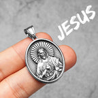 Cross Jesus Pendant Necklace — Stainless Steel