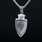 Viking Shield Wolf Pendant Necklace — Stainless Steel