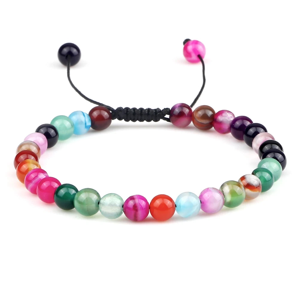 Natural Tiger Eye Stone Braided Beaded Bracelet, Adjustable