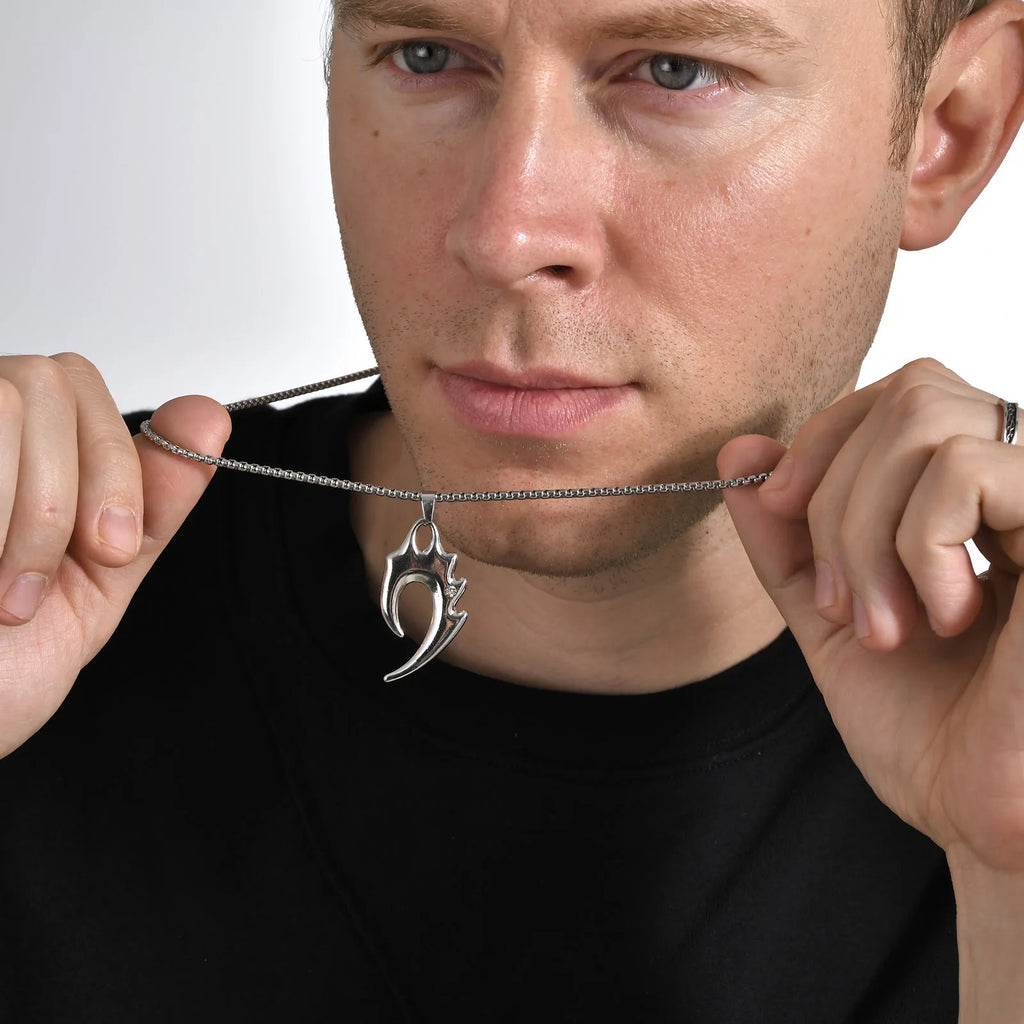 Wolf Tooth Man Necklaces Rock Punk Animal Pendant Collar Valentine's Father's Day Birthday Party Gifts Stainless Steel