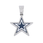 Men Women Hip Hop Five-Pointed Star Pendant Necklace,with Cuban Chain Punk Star Necklaces Fashion Jewelry,Sports Fan Gift Idea