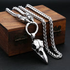 Crow Skull Viking Pendant — Stainless Steel