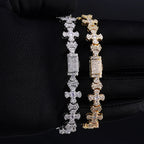 Iced Out Cross Bracelet Stainless Steel 12MM