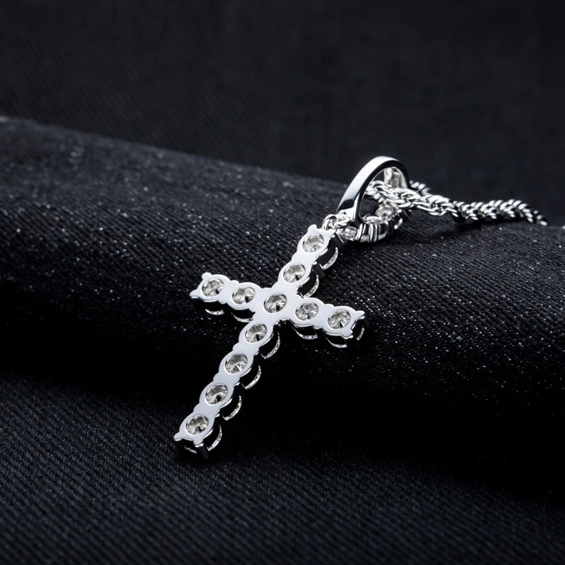 Iced Out Cross Pendant — 925 Silver
