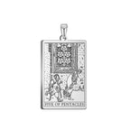 Dawapara Pentacles Tarot Card Pendant for Necklace Stainless Steel Golden Black Jewelry Accessories Charms Pendants