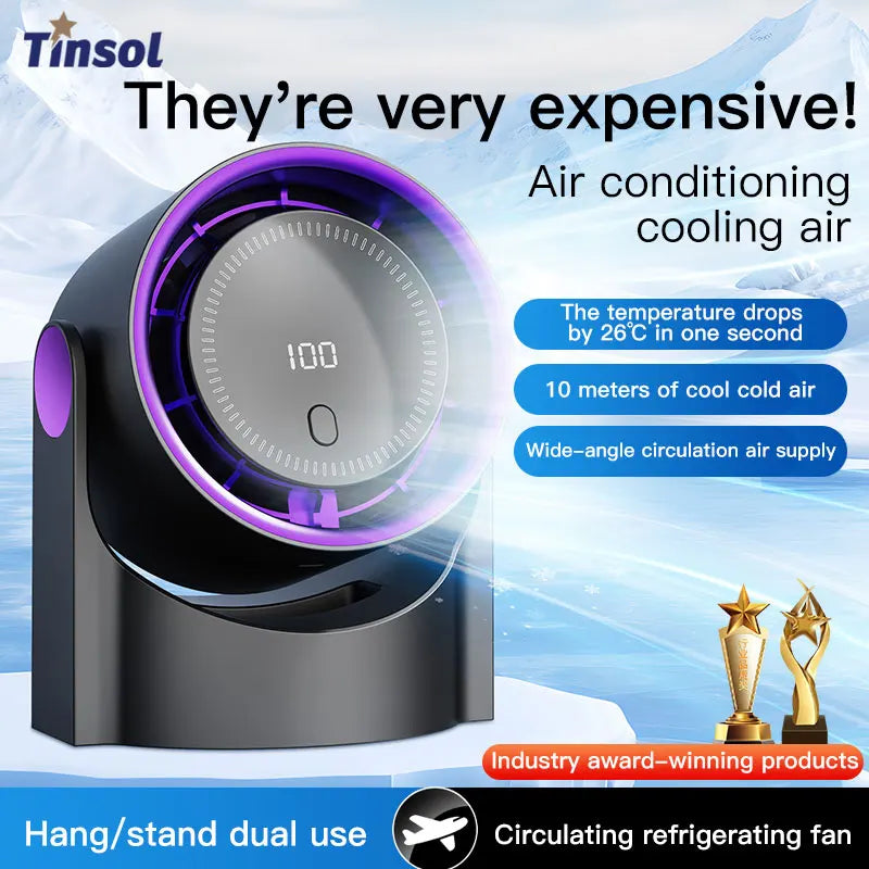 TINSOL Multi-function electric fan air circulator, wireless portable home silent ventilator desktop wall ceiling fan