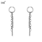 Fringed Chain Earrings — Stainless Steel