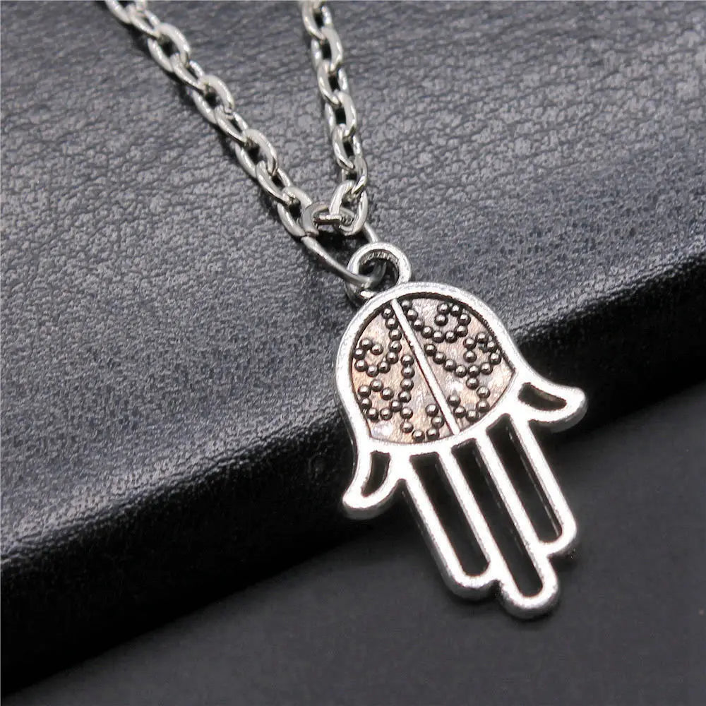 Hand and Eye Talisman Amulet Necklace — 43cm Chain
