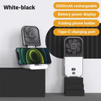3000mAh battery powered mini outdoor portable USB neck fan rechargeable 180 ° folding wireless desktop fan，gift