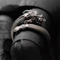 Trendy 925 Silver Ring Open Men Jewelry Vintage Carving Dragon Ring Male Index Finger Accessories