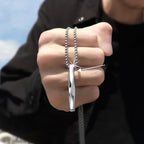 Silver Minimal Spiral Pendant Necklace Stainless