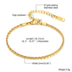 Gold Rope Chain Bracelet 5mm — Stainless Steel