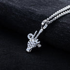 Iced Out Microphone Pendant — 925 Silver