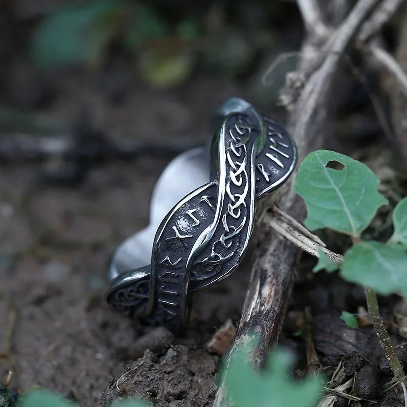 2024 New 316L Stainless Steel Viking Tree Of Life And Odin Runes Ring For Man Women Party Gift Fashion Jewelry