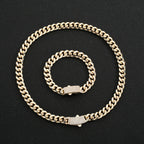Classic Cuban Link Chain Necklace 10mm Wide — Black-Tone