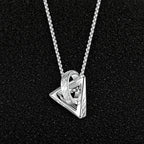 Geometric Triangle Circle Pendant Necklace — Box Chain